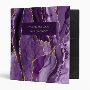Purple and Gold Agate Binder