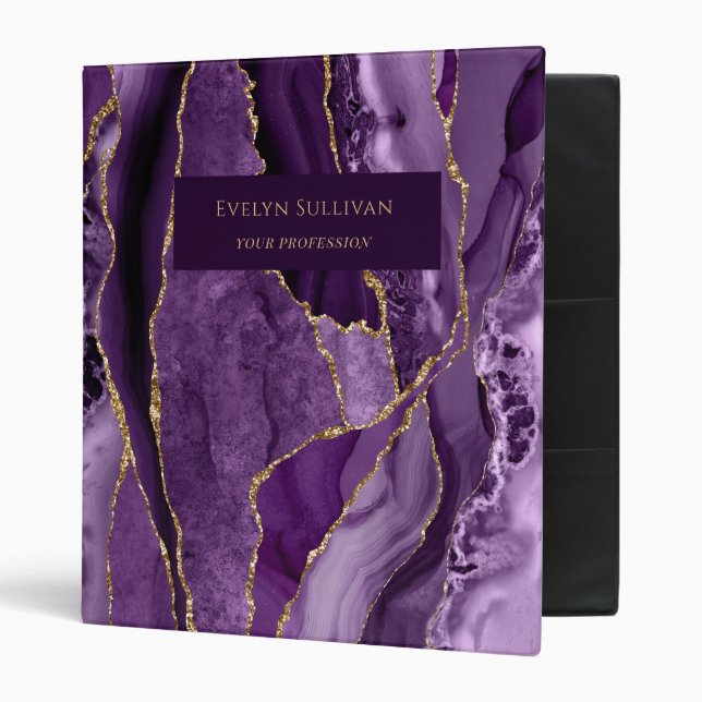 Purple and Gold Agate Binder (Front/Inside)