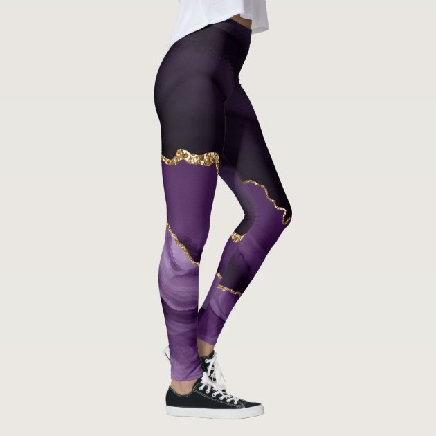 Purple and Gold Agate Leggings | Zazzle.com