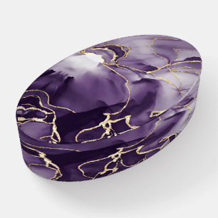 Purple and Gold Alcohol Ink Paperweight