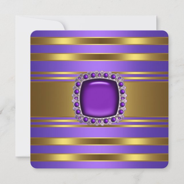 Purple and Gold All Occasion Party Invitation (Front)