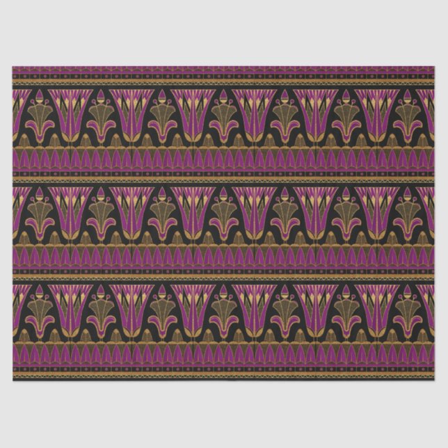 Purple and Gold Art Deco Decoupage Tissue Paper (Front)