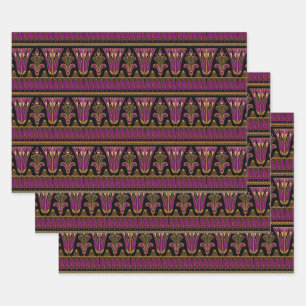 Purple and Gold Art Deco Wrapping Paper Sheets
