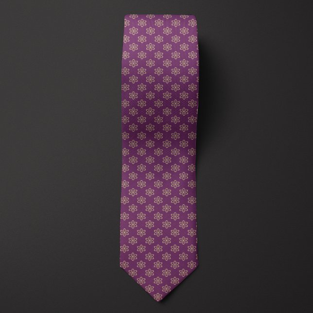 Purple and Gold Atom Pattern Neck Tie (Creator Uploaded)