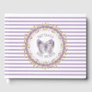 Purple and Gold Baby Personalized Shower Guestbook