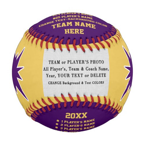 Purple and Gold Baseball Coach Appreciation Gifts