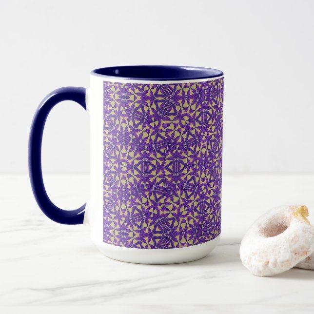 Purple and Gold Big Mug (With Donut)