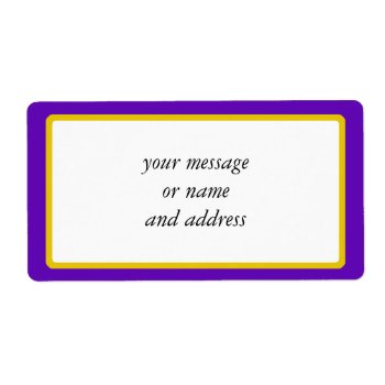 Purple And Gold Border Trim Label by templates4you at Zazzle