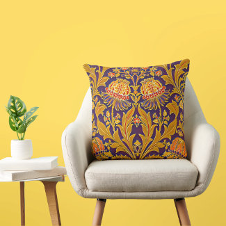 Purple and Gold Botanical Morris Inspired Floral 