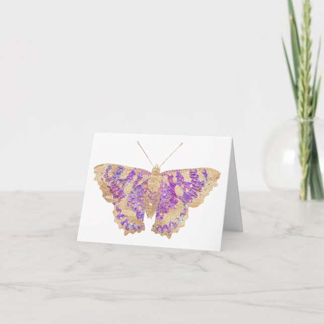 Purple and Gold Butterfly BLANK  Card (Front)