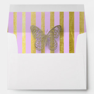 Purple and Gold Butterfly Personalized Envelopes