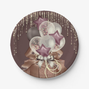 Purple and Gold Celebration  Paper Plates