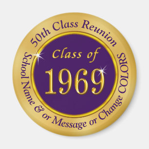 Purple and Gold Cheap Class of 1969 Party Favors Magnet