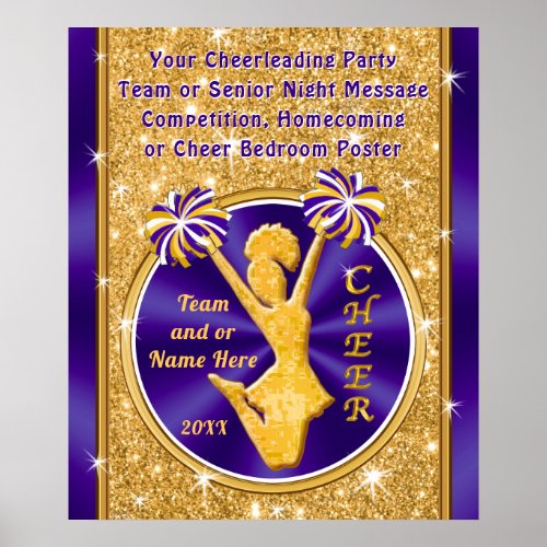 Purple and Gold Cheerleading Posters Any Occasion Poster