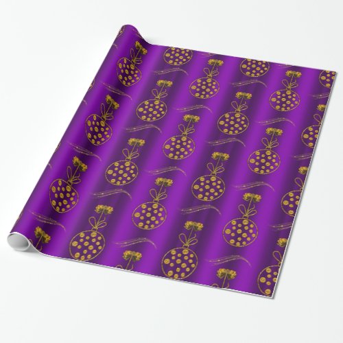 Purple and Gold Christmas Baubles 