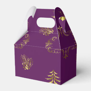 Purple and Gold Christmas Favor Boxes