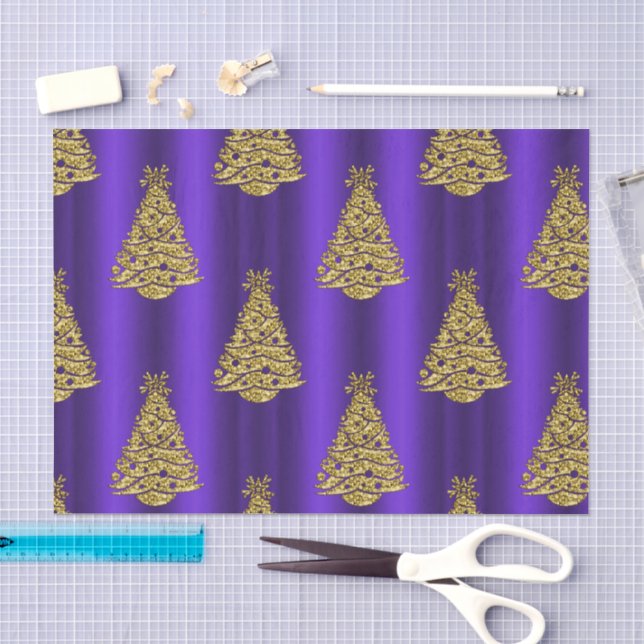 Purple and Gold Christmas  Tissue Paper (Craft)