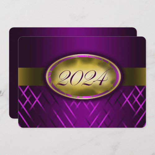 Purple and Gold Class of 2024 Party Invitation