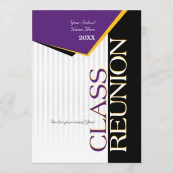 Purple And Gold Class Reunion Invitation by lovescolor at Zazzle