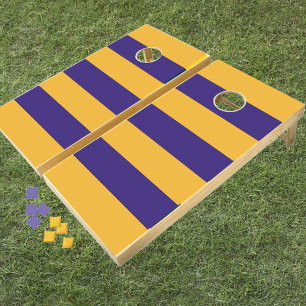 Purple and Gold Cornhole & Bag Toss Cornhole Set