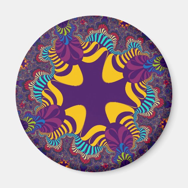 Purple and Gold Cross Magnet (Front)