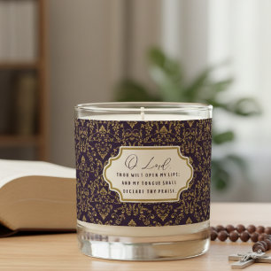 Purple and Gold Damask Lectio Divina Mental Prayer Scented Candle