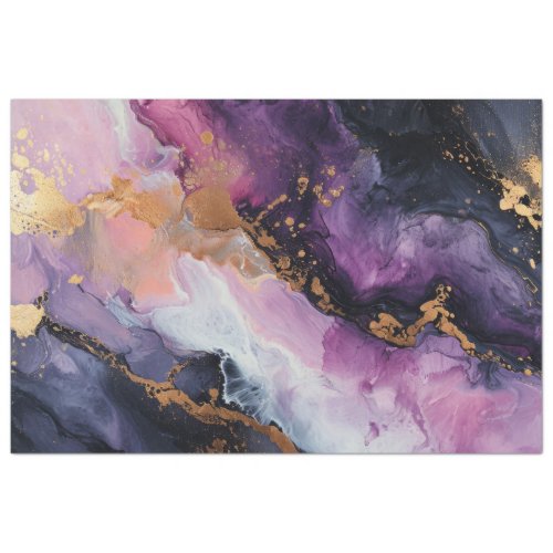 Purple and Gold Decoupage Tissue Paper