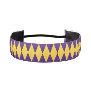 Purple and Gold Diamond Non-Slip Headbands - LSU