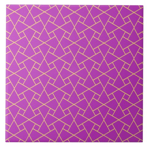 Purple and Gold_effect Islamic Mosaic Pattern Ceramic Tile