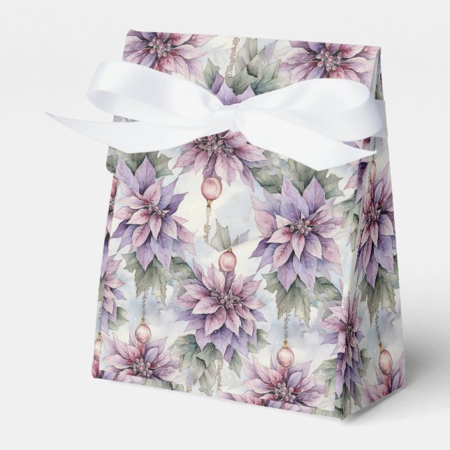 Purple and Gold Elegance Favor Boxes (Front Side)