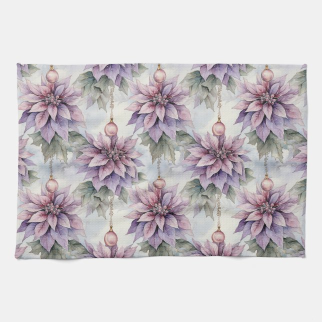 Purple and Gold Elegance Kitchen Towel (Horizontal)