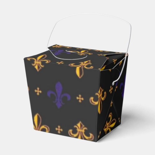 Purple and Gold Fleurs De Lis Favor Boxes