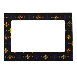 Purple and Gold Fleurs De Lis Magnetic Frame