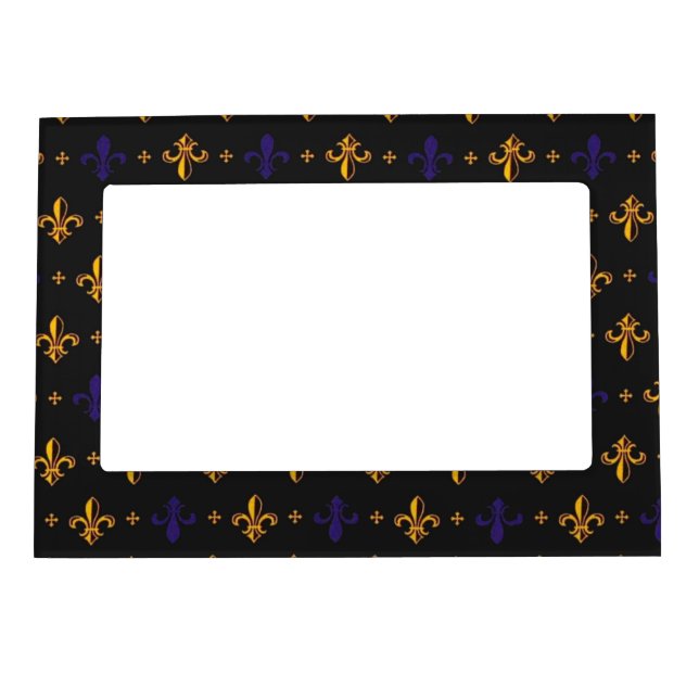 Purple and Gold Fleurs De Lis Magnetic Frame (Front)