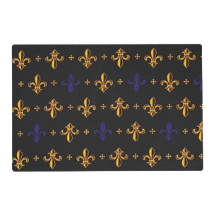 Purple and Gold Fleurs De Lis Placemat