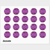 Purple and Gold Floral 1.5" Round Sticker (Sheet)