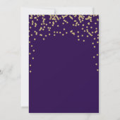 Purple and gold floral baby shower invitation (Back)