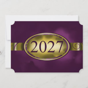 Purple and Gold Floral Button 2027 Card
