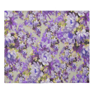 Purple And Gold Floral Duvet Cover