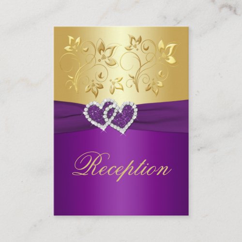 Purple and Gold Floral Enclosure Card Business Cards