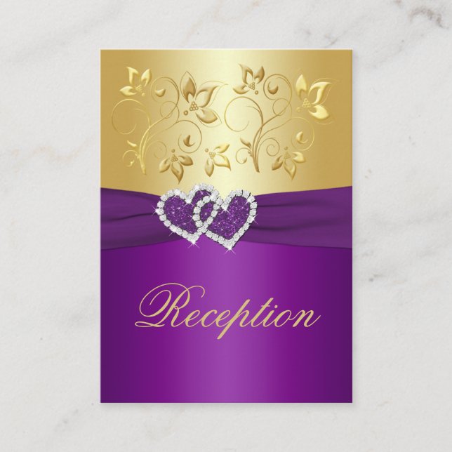 Purple and Gold Floral Enclosure Card (Front)