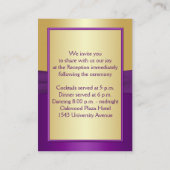 Purple and Gold Floral Enclosure Card (Back)