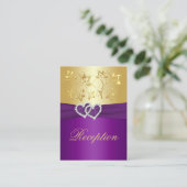 Purple and Gold Floral Enclosure Card (Standing Front)