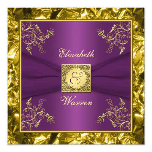 Purple Gold Wedding Invitations 8