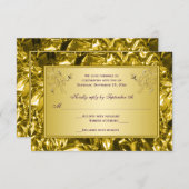 Purple and Gold Floral RSVP Card (Front/Back)