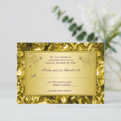 Purple and Gold Floral RSVP Card (Standing Front)