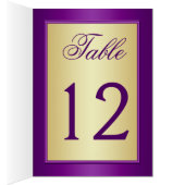 Purple and Gold Floral Table Number Card (Inside (Right))