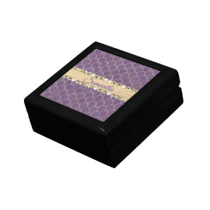 Purple and Gold Foil Diamond Bling Gift Box