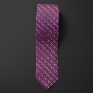 Purple and Gold Football Neck Tie
