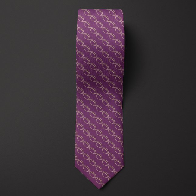 Purple and Gold Football Neck Tie (Creator Uploaded)